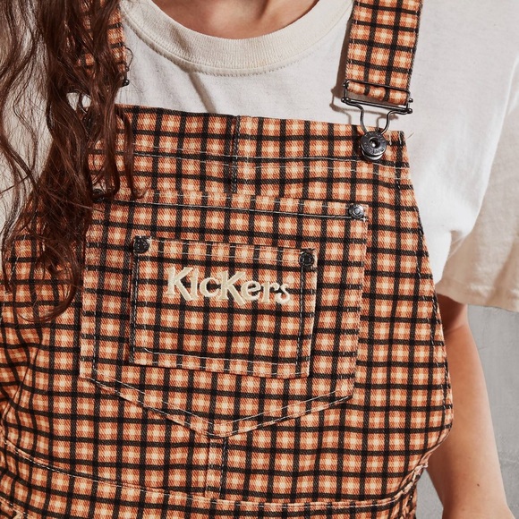 Kickers Checkered Denim Dungarees - Picture 3 of 4